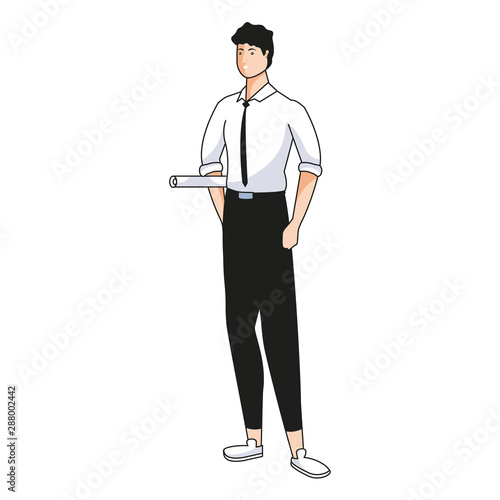 elegant businessman worker avatar character