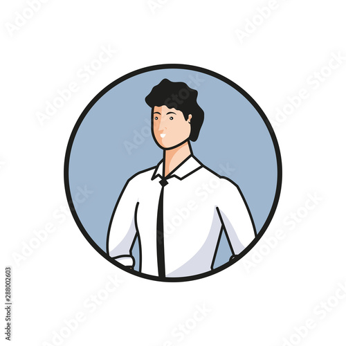 elegant businessman worker avatar character