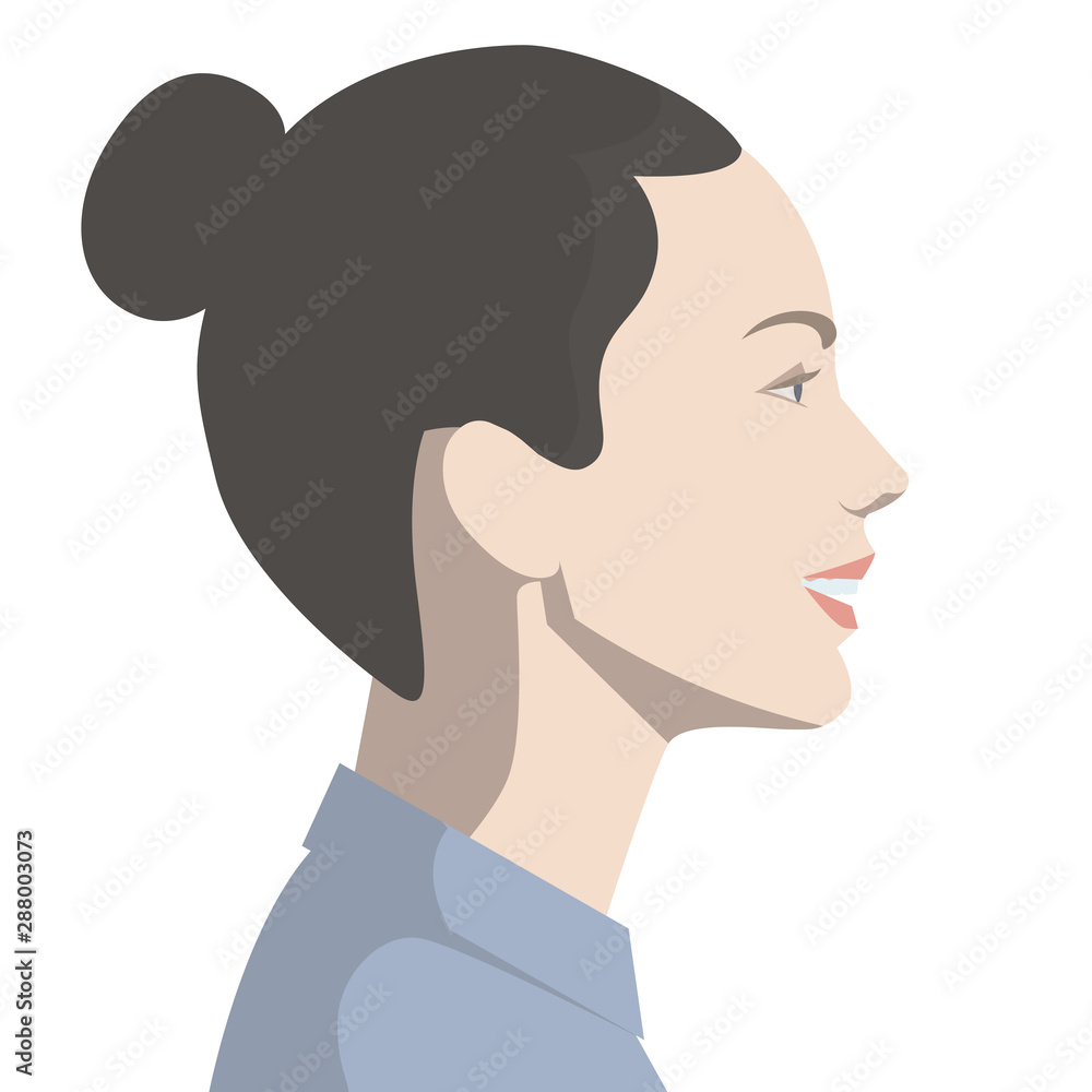 Side view of a face of a beautiful woman colored vector illustration Side view of a face of a beautiful woman colored vector illustration