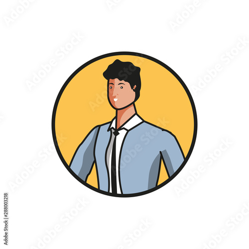 elegant businessman worker avatar character