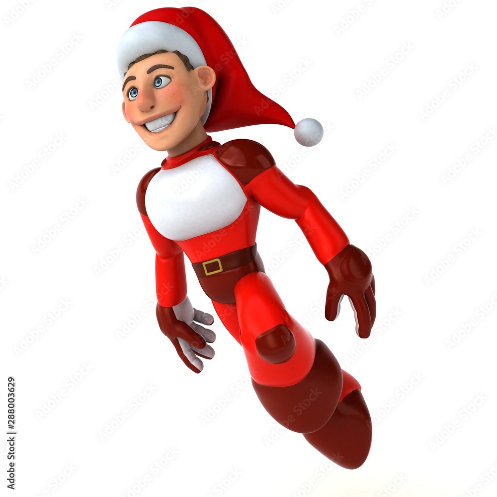 Fun Super Santa Claus - 3D Illustration Fun Super Santa Claus - 3D Illustration