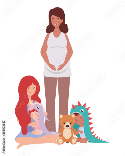 interracial pregnancy mothers with little babies characters
