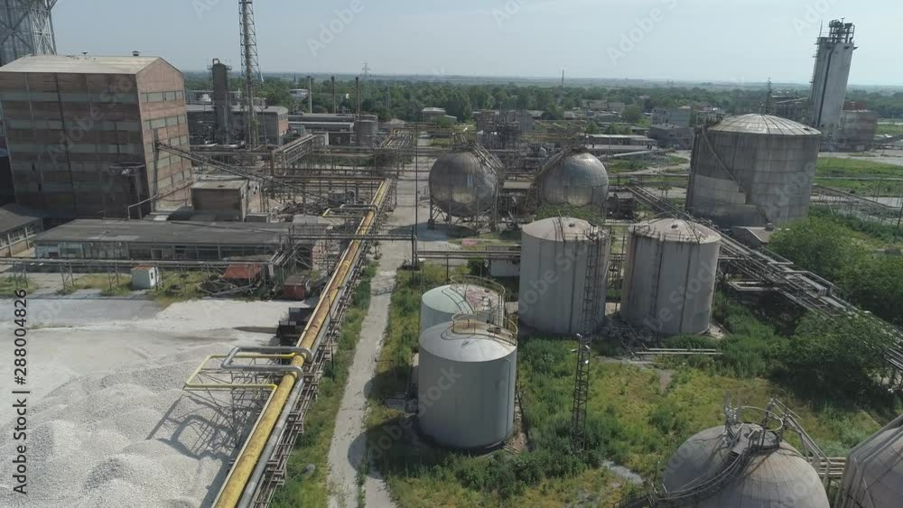 Aerial view of one old oil refinery and chemical plant Aerial view of one old oil refinery and chemical plant