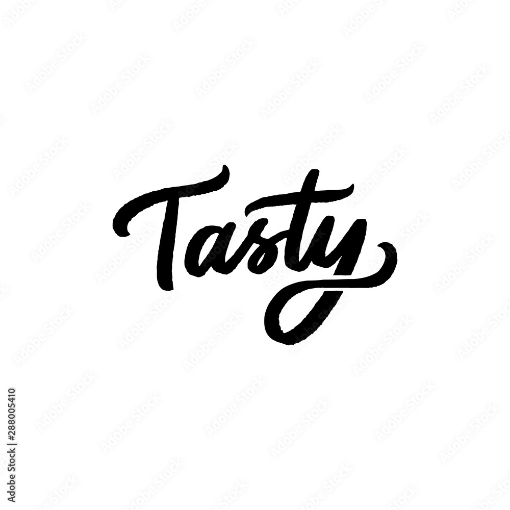 Hand drawn lettering tasty for overlay, banner, poster, packaging, logo, lable. Calligraphy tasty. Hand drawn lettering tasty for overlay, banner, poster, packaging, logo, lable. Calligraphy tasty.