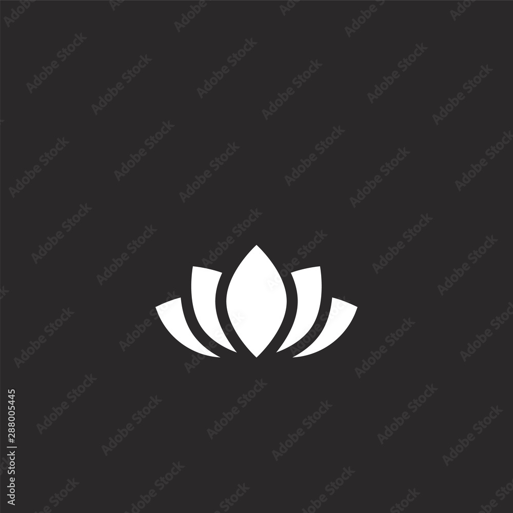 lotus flower icon. Filled lotus flower icon for website design and mobile,  app development. lotus flower icon from filled sauna collection isolated on  black background. Stock Vector | Adobe Stock