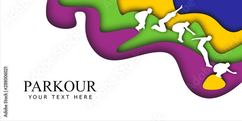 Parkour Flyer im papercut Design