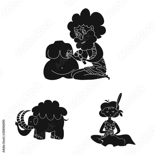 Vector illustration of sapiens and development icon. Set of sapiens and age vector icon for stock.