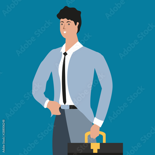elegant businessman worker avatar character