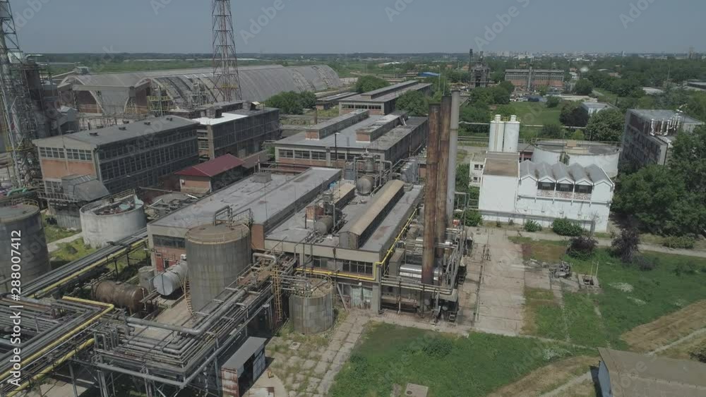 Aerial view of one old oil refinery and chemical plant Aerial view of one old oil refinery and chemical plant
