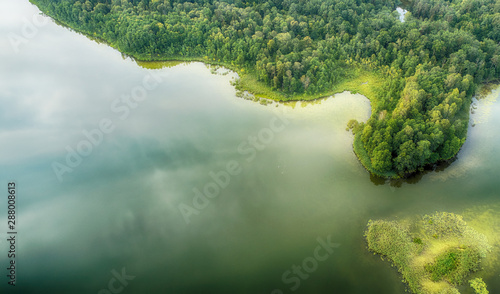Fototapeta Naklejka Na Ścianę i Meble -  Aerial landscape from the drone- lake shore