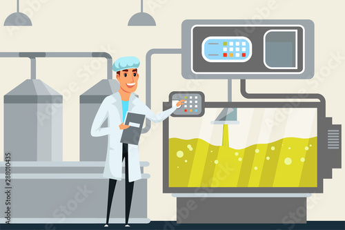 Olive oil production flat vector illustration