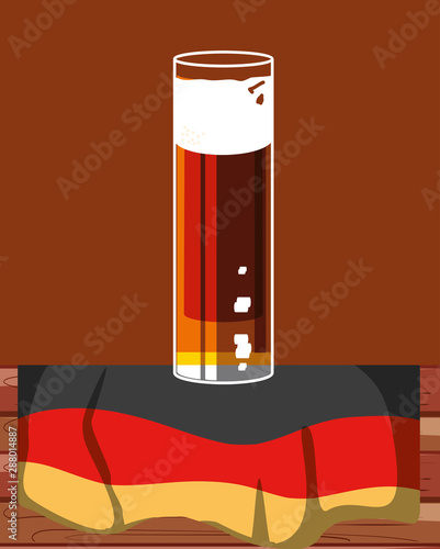 glass of beer with germany flag oktoberfest icon photo