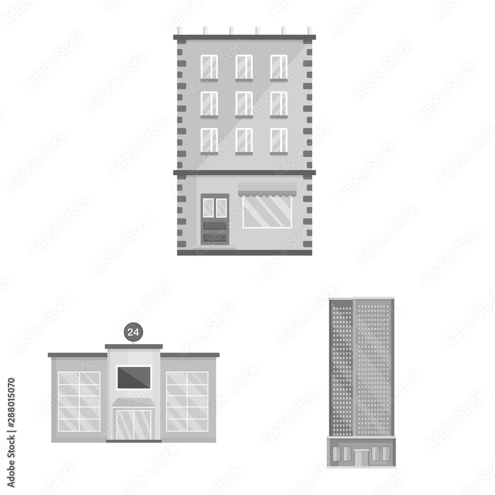 Vector illustration of construction and city icon. Collection of construction and center stock symbol for web. Vector illustration of construction and city icon. Collection of construction and center stock symbol for web.