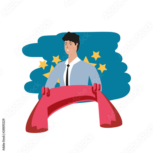 elegant businessman worker avatar character