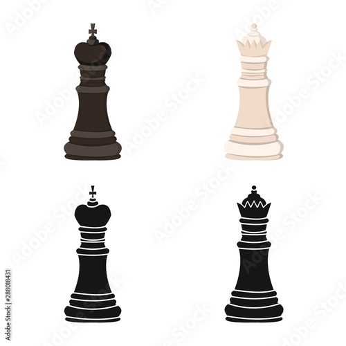 Vector design of checkmate and thin sign. Set of checkmate and target stock vector illustration.