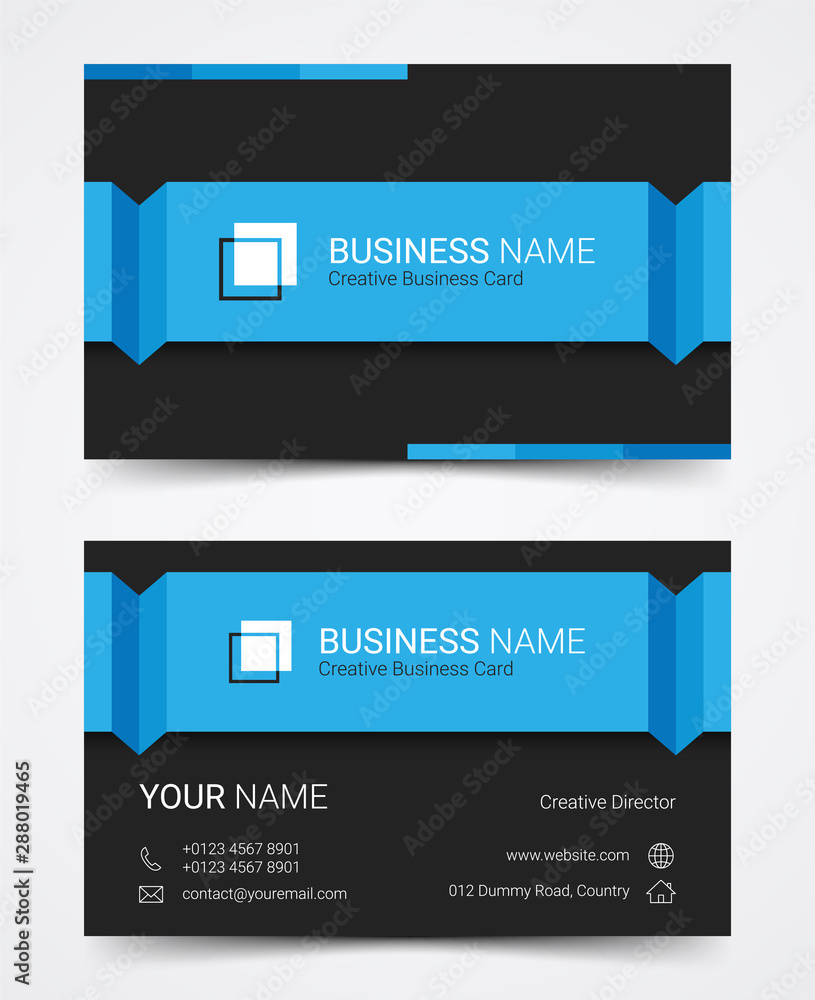 Fototapeta premium Modern business card design template set, vector illustration