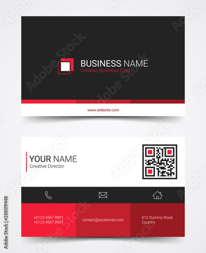 Modern business card design template set, vector illustration