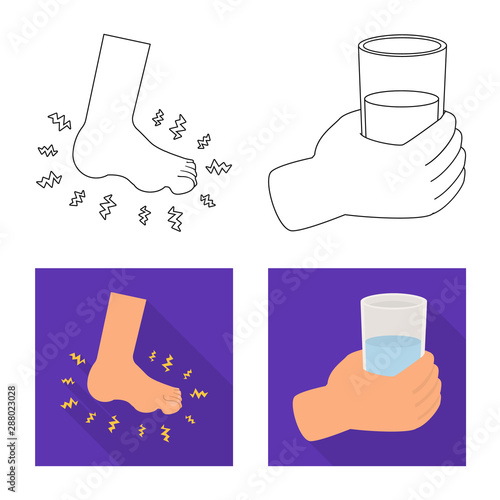 Vector design of diet and treatment icon. Collection of diet and medicine vector icon for stock.