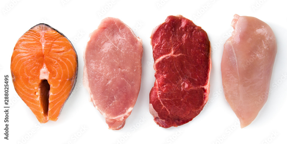 Fotografía Meat collection on white background