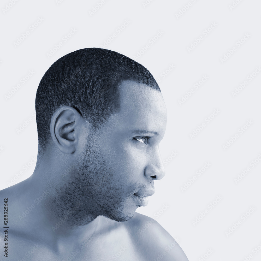Portrait of a handsome man, profile view Portrait of a handsome man, profile view