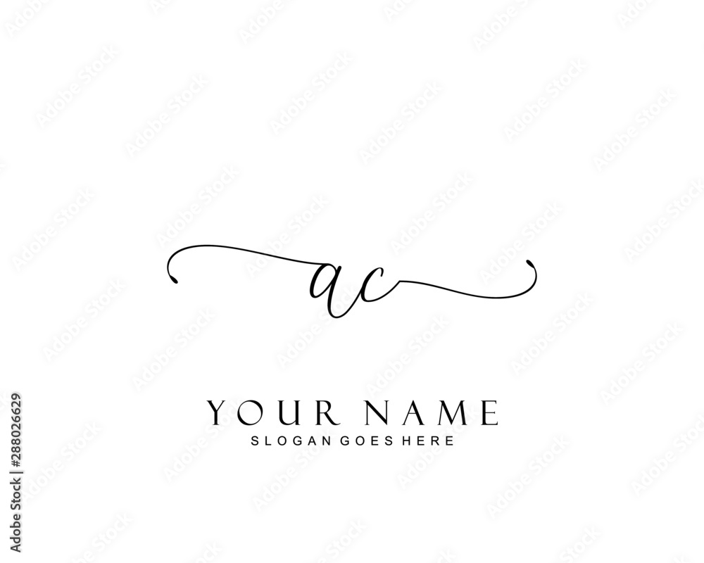 Initial AC beauty monogram and elegant logo design, handwriting logo of ...