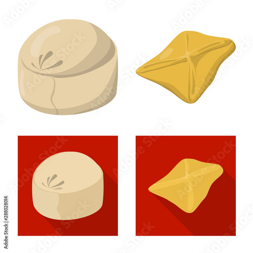 Vector design of products and cooking logo. Set of products and appetizer vector icon for stock.