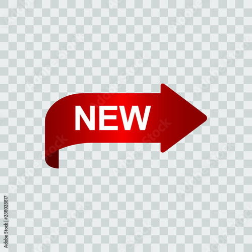 New on red banner ribbon vector illustration photo