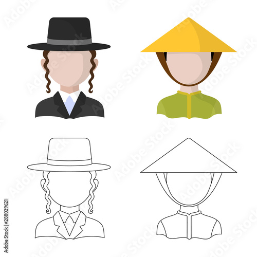 Isolated object of imitator and resident sign. Collection of imitator and culture stock vector illustration.