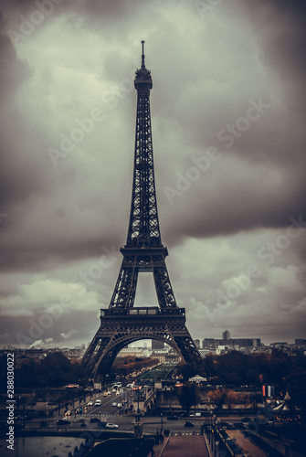 Fototapeta Naklejka Na Ścianę i Meble -  France background Eiffel tower, Paris.