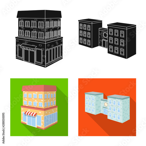 Vector design of construction and building logo. Collection of construction and estate stock symbol for web.