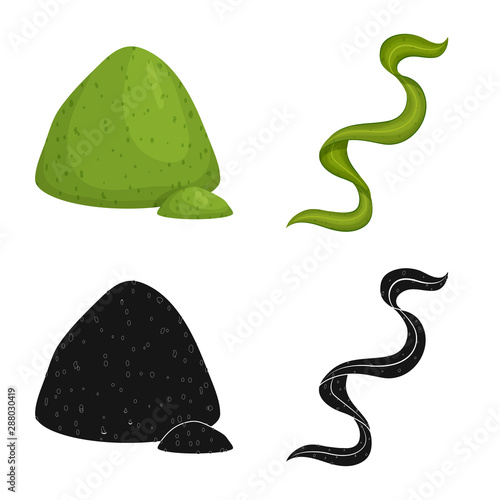 Vector illustration of protein and sea sign. Collection of protein and natural stock vector illustration.