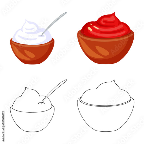 Isolated object of taste and product symbol. Collection of taste and cooking stock symbol for web.