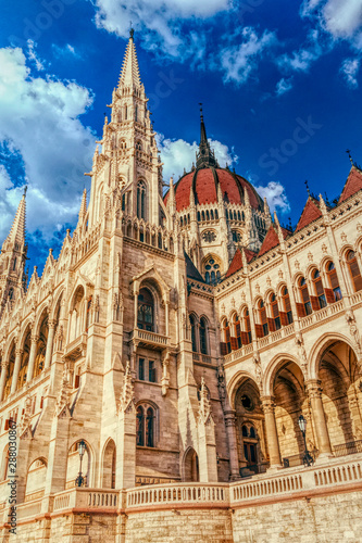 Gothic old building of the Hungarian parliament, Budapest  © konoplizkaya
