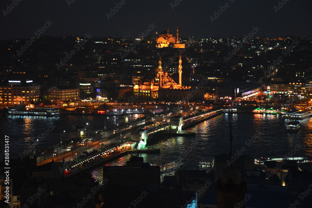 Panorama Istanbul de nuit Turquie