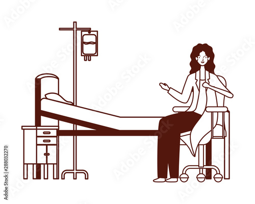 pediatrician female doctor with stretcher