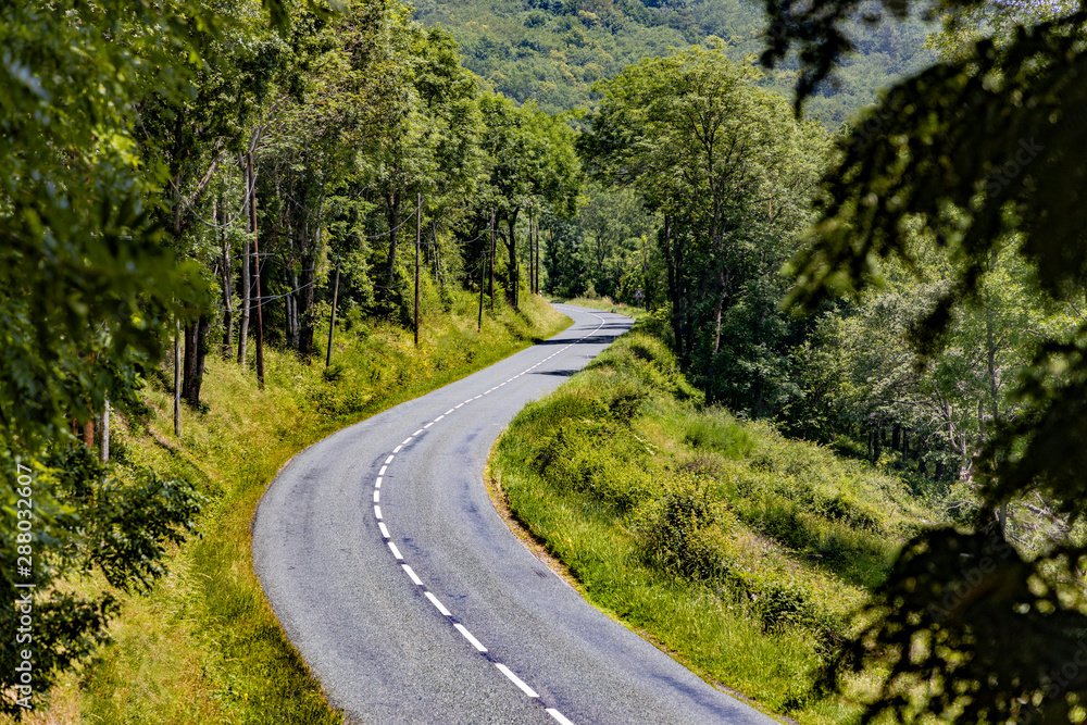 Beautiful winding road in the mountains curve of the road