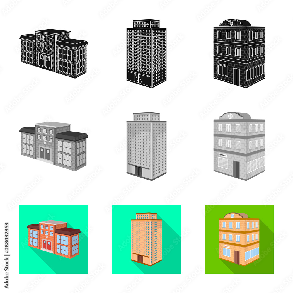 Vector design of construction and building logo. Collection of construction and estate stock symbol for web.