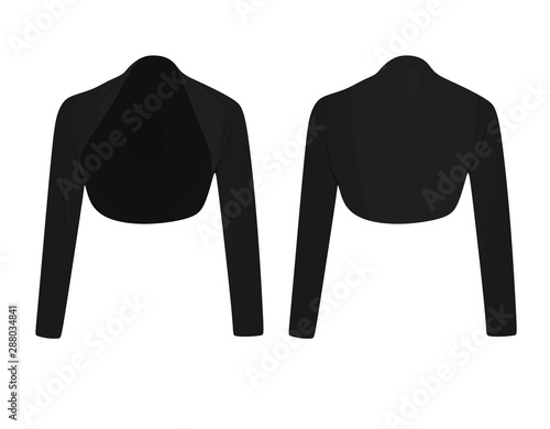Woman black bolero. vector illustration