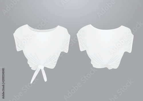 White crop top. vector illustration