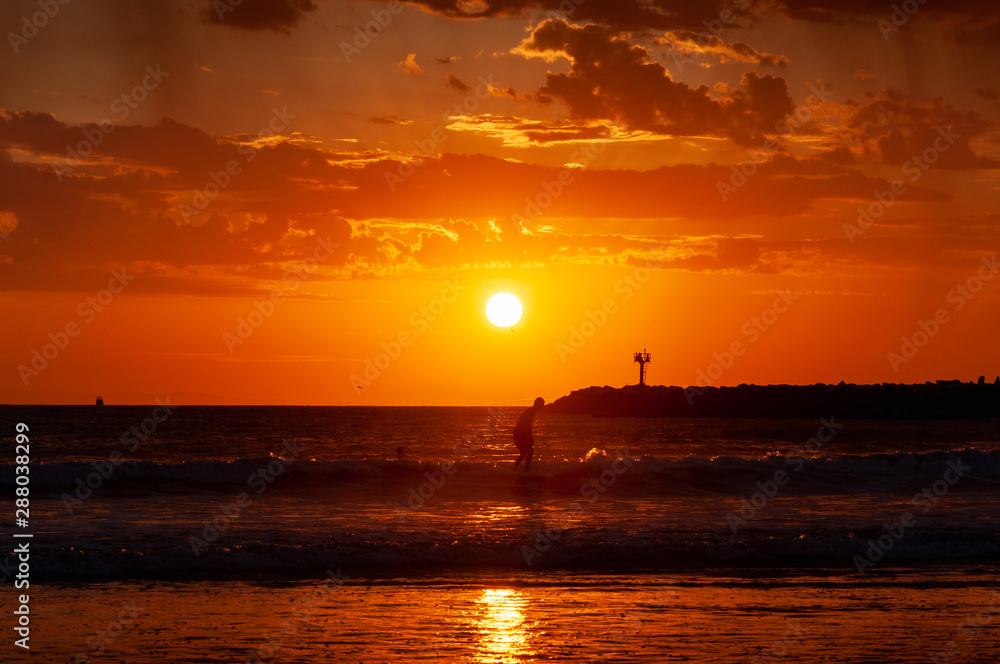 Fototapeta premium Sultry Sunset at Dog Beach in Ocean Beach