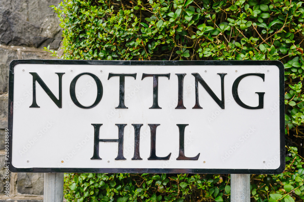 Fotografie Road Sign saying Notting Hill