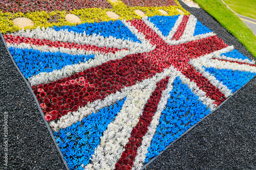 Union Jack flag made out of alpine plants to celebrate the Queen s Diamond Jubilee
