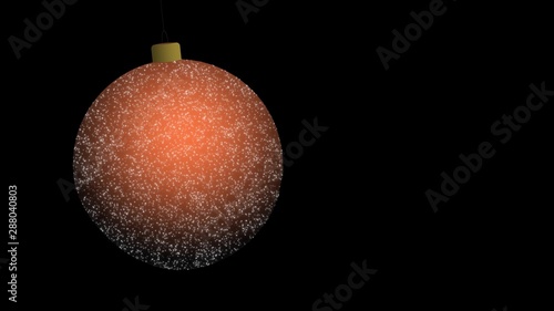red christmas balls swing on a black background