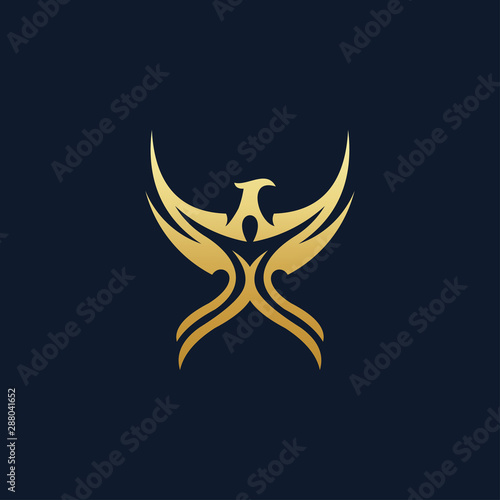 creative phoenix design logo template