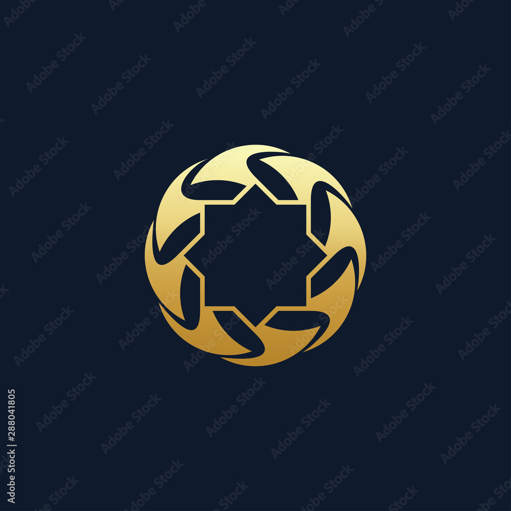 Fototapeta premium Spiral and swirl motion twisting circles design element set. Vector illustration