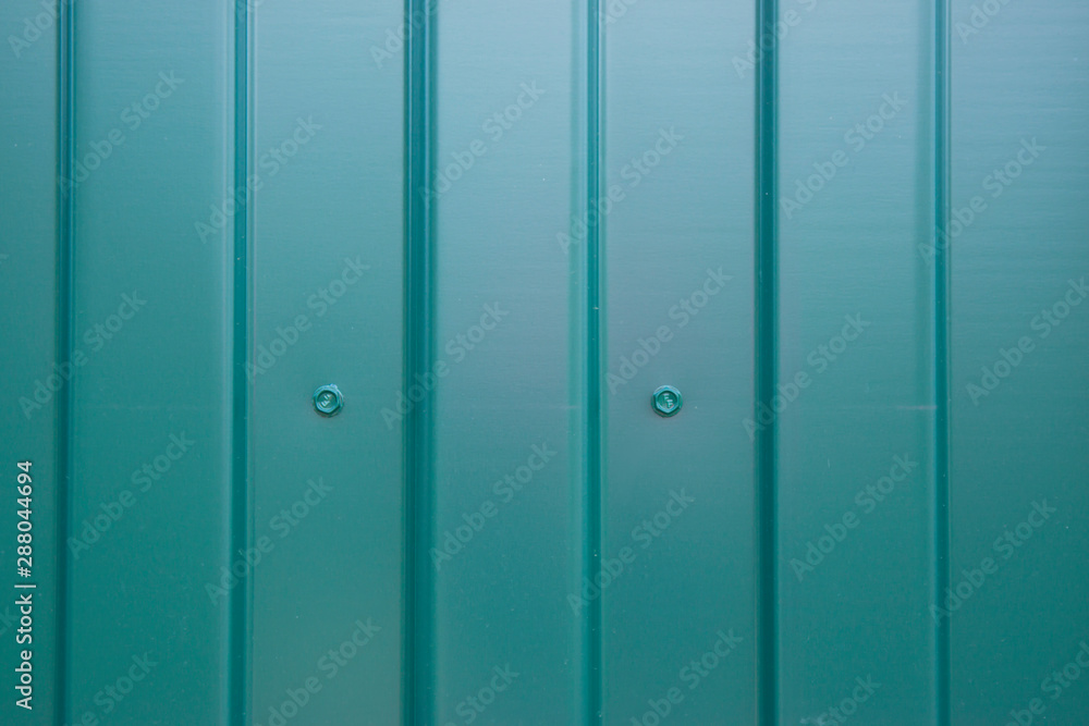 Fototapeta premium green metal galvanized fence