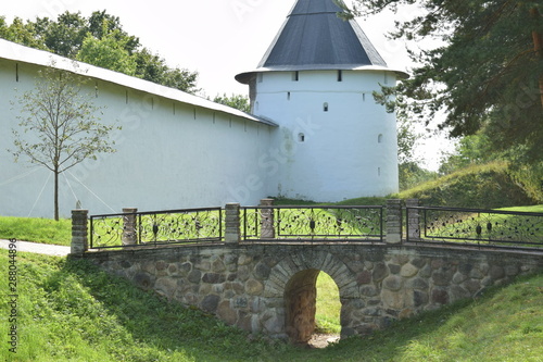 Old castle, little bridge and rural nature