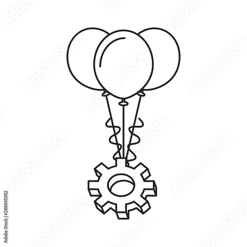 gear pinion machine with balloons helium