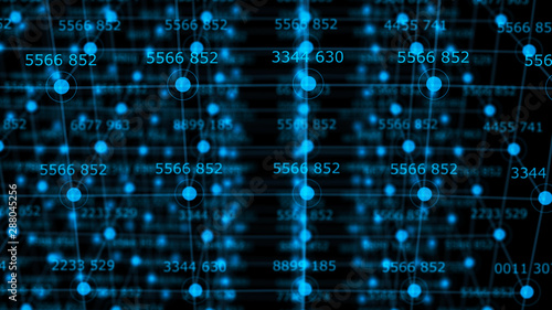 Technological block on the background. Connect lines and dots and numbers. Futuristic infographic. Network connection. Big data. photo