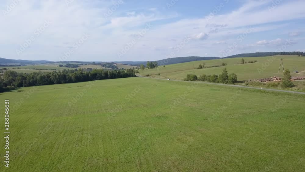 Beautiful aerial shot of green hills and valleys. Nature of Bieszczady Mountains seen from above. Beautiful aerial shot of green hills and valleys. Nature of Bieszczady Mountains seen from above.